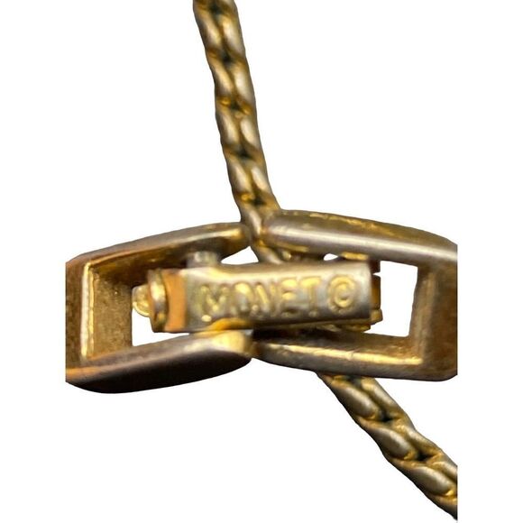 Monet signed ribbed rope twist choker necklace with similar pins brooches - Picture 7 of 9